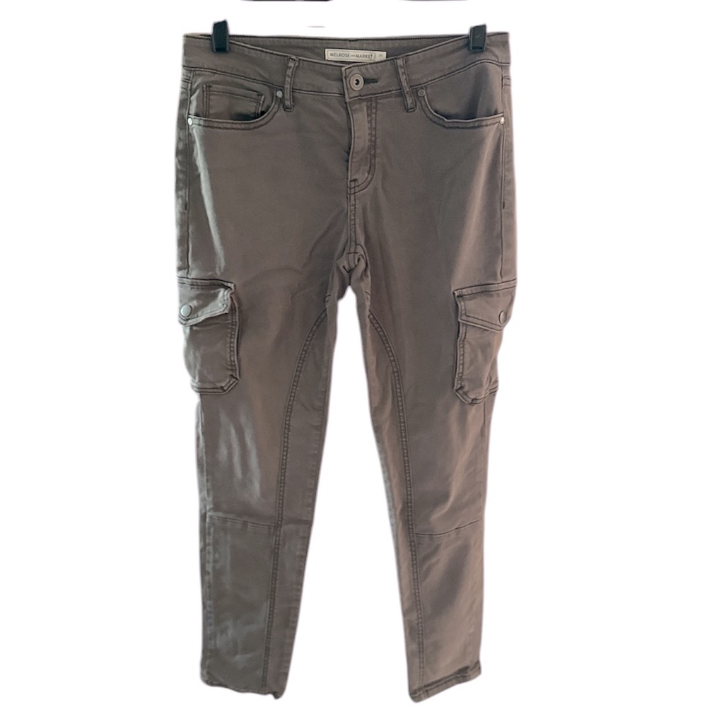 Melrose and Market Skinny Stretch Twill Cargo Pant color gray Size 28